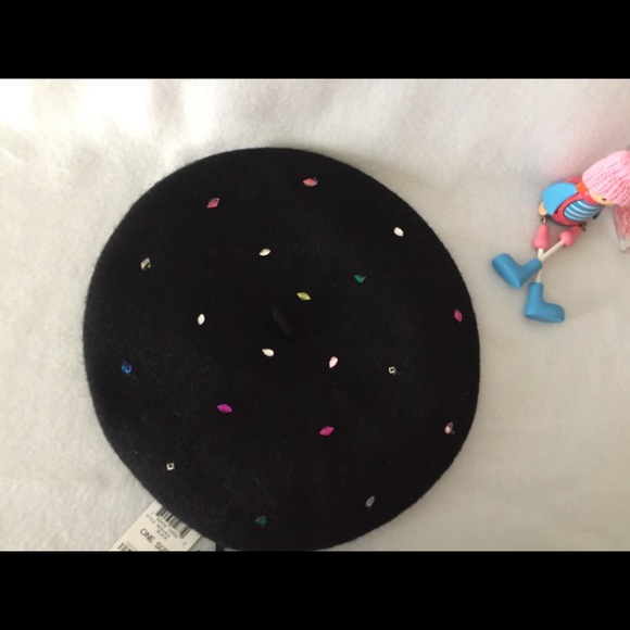 INC Jewel-Embellished Beret (Black) - Picture 3 of 7
